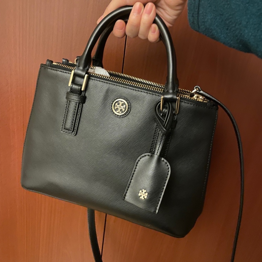 Tory Burch Robinson Micro Double-Zip Leather Bag (comes with dust bag)